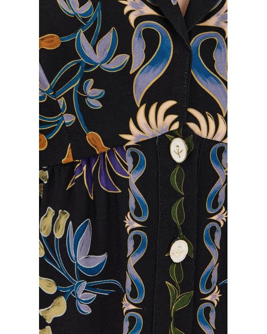 farm rio black winter garden mini dress Farm Rio Black Winter Garden Mini Dress Long Sleeves In Winter Garden Black