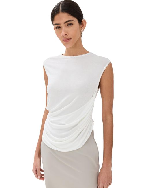 Anna October White Florence Draped Top