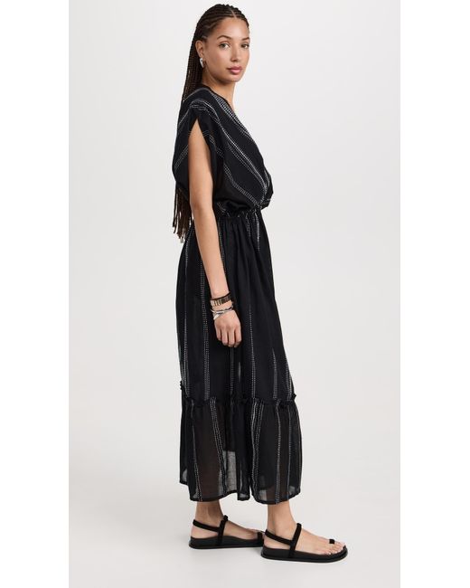 Lemlem Black Leliti Plunge Neck Dress