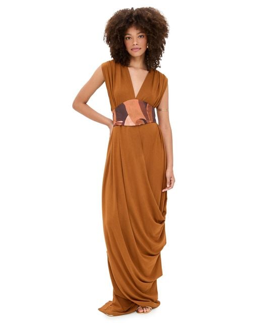Andrea Iyamah Women's Orange Adi Knit Caftan Dress Andrea Iyamah Women's Orange Adi Knit Caftan Dress