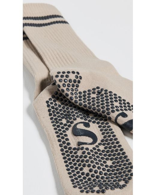 Stems Black Striped Grip Socks