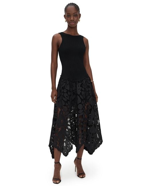 aje atlas knit midi dress Aje. Atlas Knit Midi Dress in Black