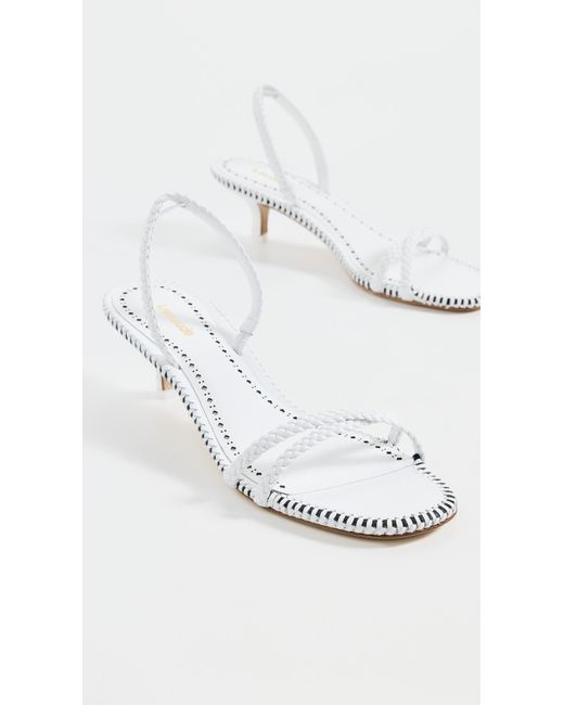 Larroude White Mini Annie Sandals