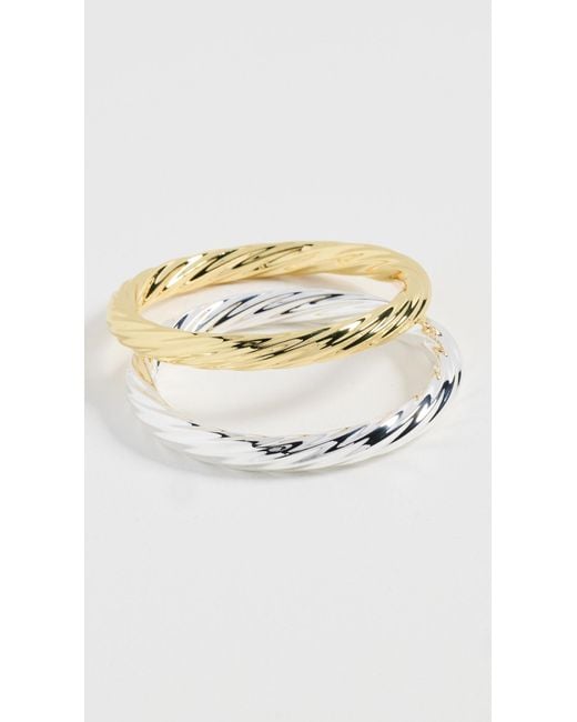 Argento Vivo Metallic Tt Twist Bangle Set
