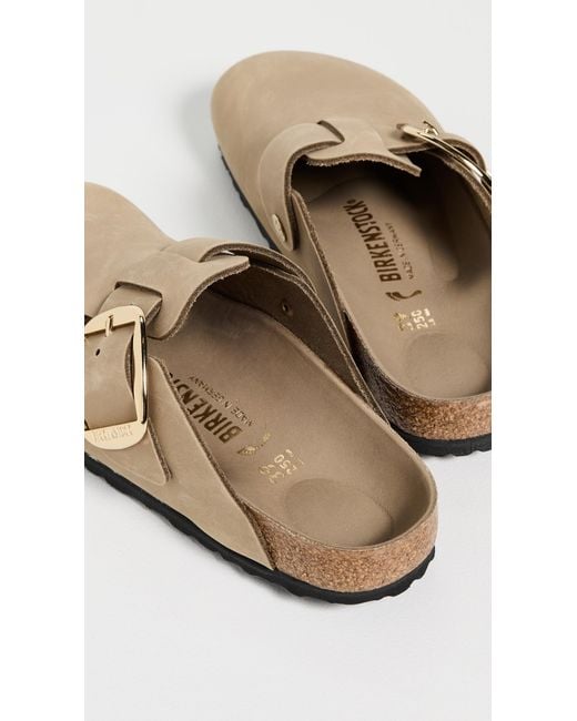 Birkenstock White Boston Big Buckle Clogs