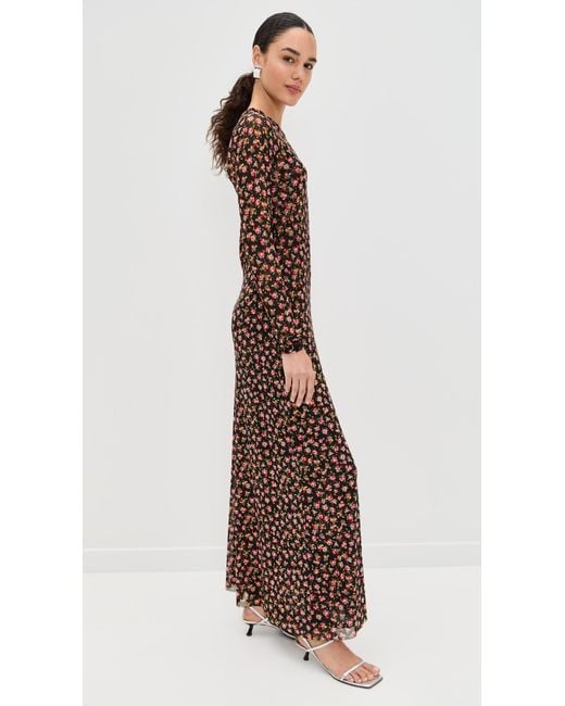 AFRM Brown Paola Ankle Length Dress With Self Mesh Slip Lining
