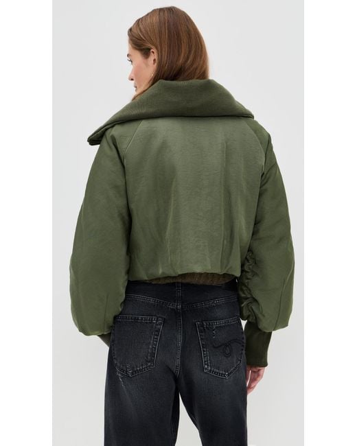 R13 Green Oversized Padded Flight Jacket