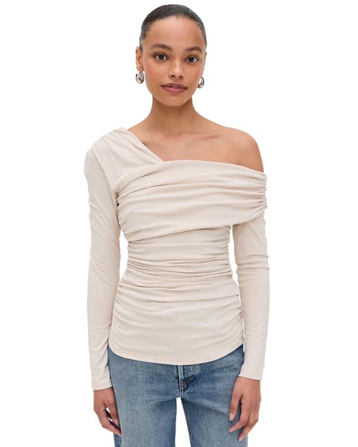 Susana Monaco White Carryover One Shoulder Top