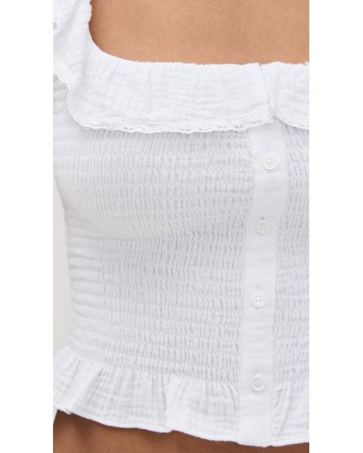 GUIZIO Black Paloma Smocked Top
