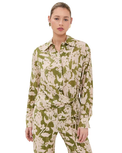 Victoria Beckham Brown Tie-Detail Blouse