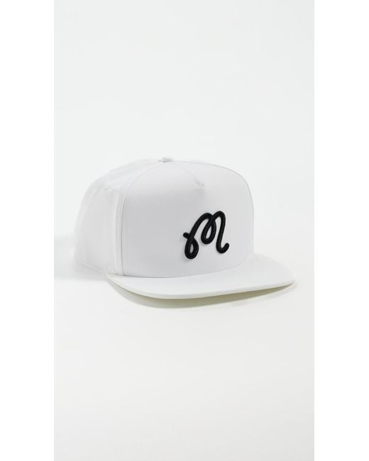 Malbon Golf White Snapback Hat for men