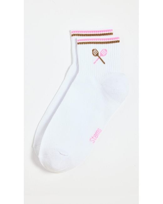 Stems White Prep School Ankle Socks