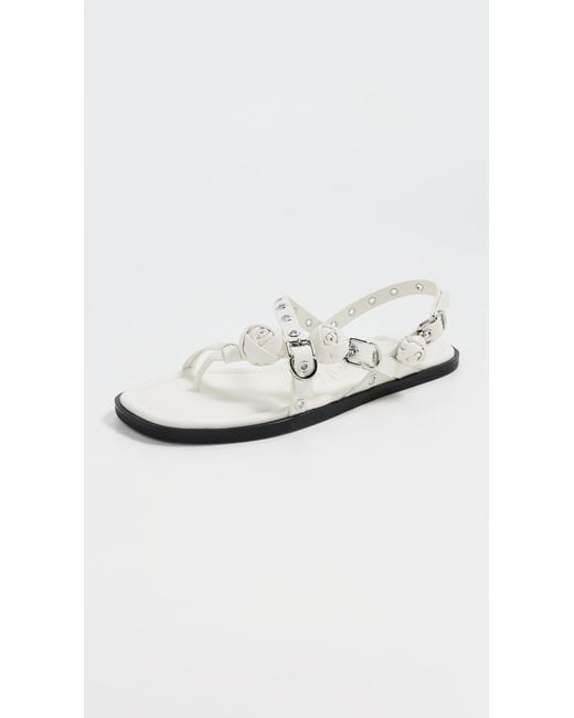 3.1 Phillip Lim White Multi-Strap Rivet Sandals