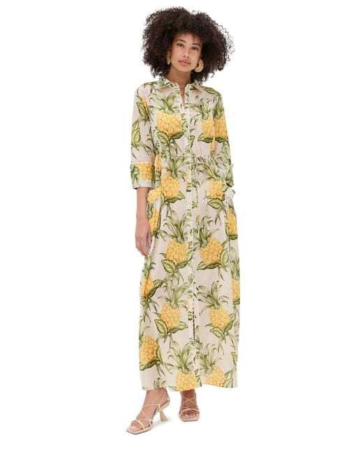 Farm Rio Multicolor Delicate Pineapple Chemise Coverup