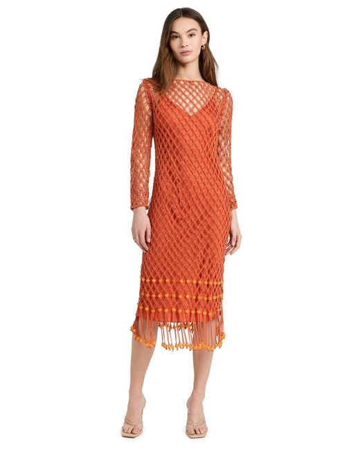 Significant Other Orange Nira Midi Dress 1