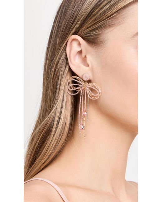 Deepa Gurnani Pink Coquette Earrings