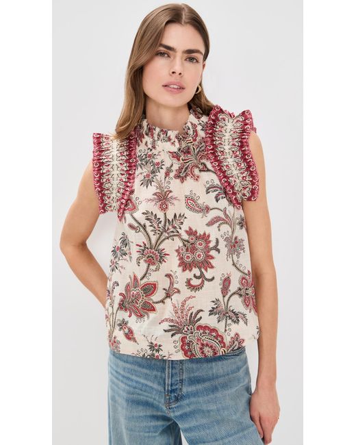 Sea Multicolor Flutter Sleeve Top