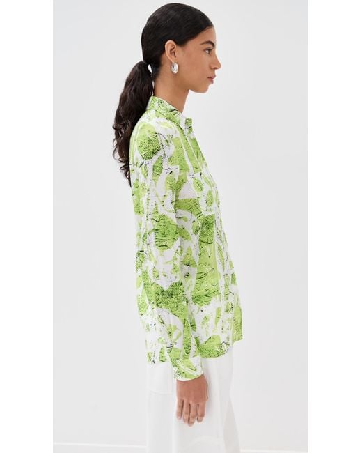 Stella Jean Green Printed Button Up