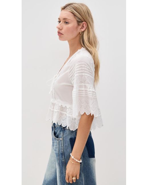 LoveShackFancy White Lucce Top