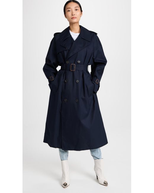 Wardrobe NYC Cotton Wardrobe. Nyc Trench Coat in Navy (Blue) Lyst