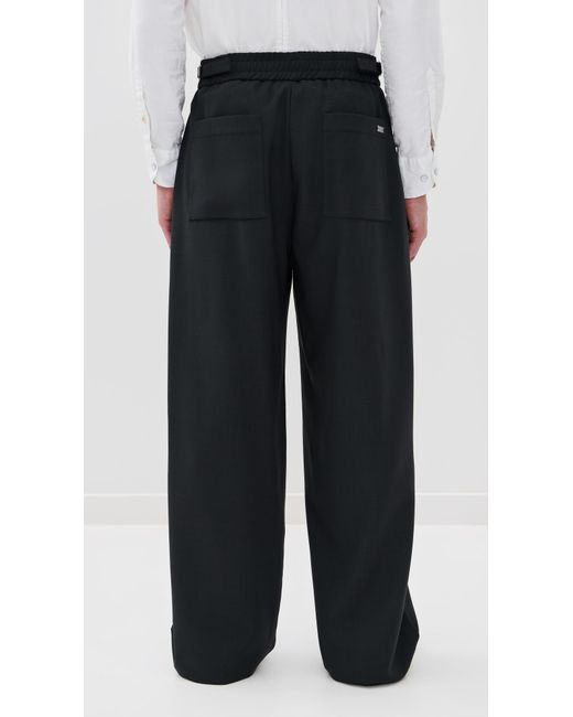 AMI Black Light Wool Twill Pant Elastique for men