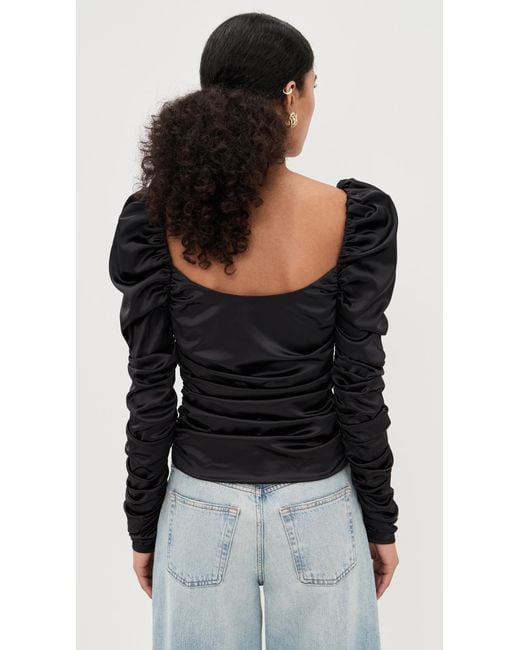 Caroline Constas Black Maxi Long Sleeve Top