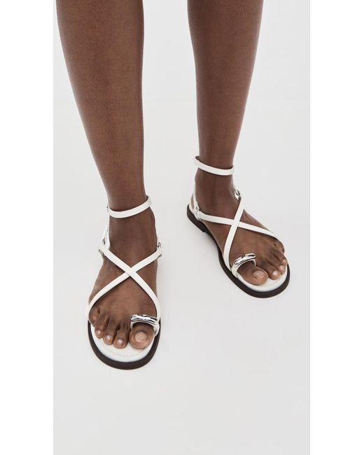 Rag & Bone White Geo Strappy Ring Sandals