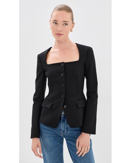 Jonathan Simkhai Black Marlowe U-Neck Jacket
