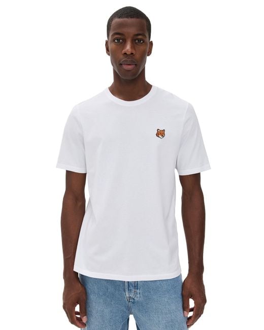 Maison Kitsuné White Fox Head Patch Regular Tee for men