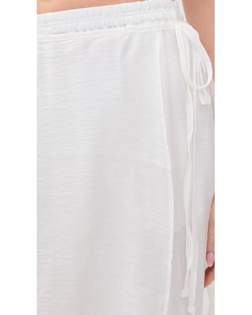 Simonett White Textured Translucent Overlay Trousers