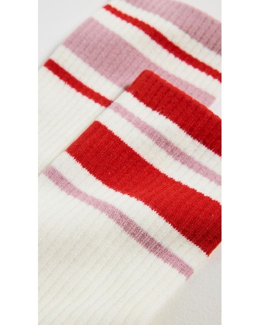 Stems White Mix Matched Striped Socks