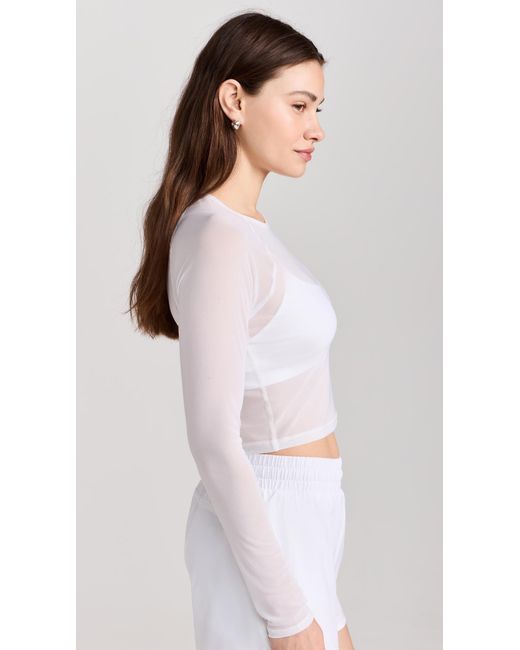 Beyond Yoga White How Off Eh Ong Eeve Cropped Top