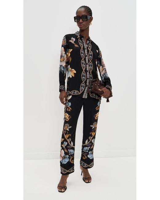 Farm Rio Black Button Down Shirt
