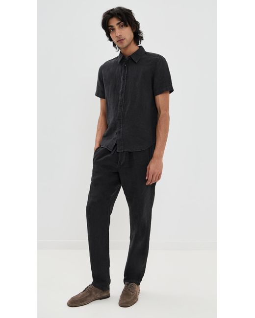 Citizens of Humanity Black Drawstring Linen Deck Pants for men