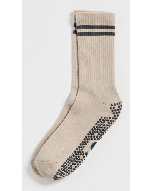 Stems Black Striped Grip Socks