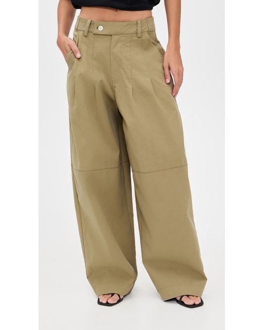 Pixie Market Green Baggy Button Pants