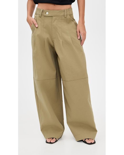 Pixie Market Green Baggy Button Pants