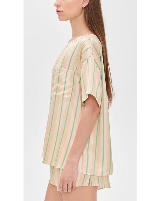 Lunya Natural Washable Silk Tee Short Set