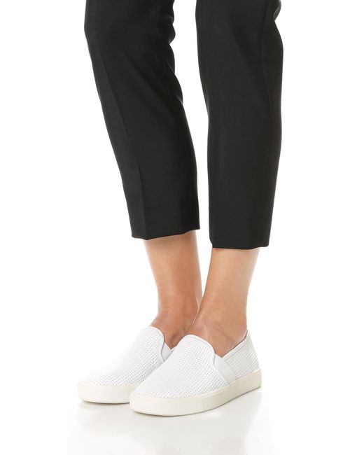 vince white slip on sneakers
