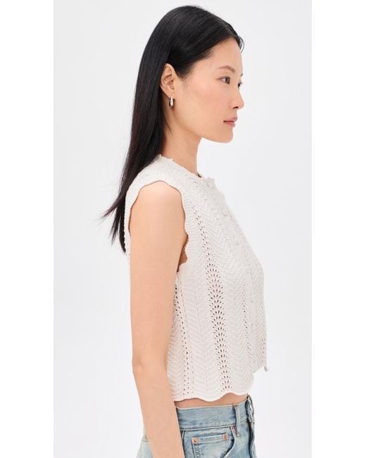 Madewell Black Wavy-Knit Button-Front Shell Top