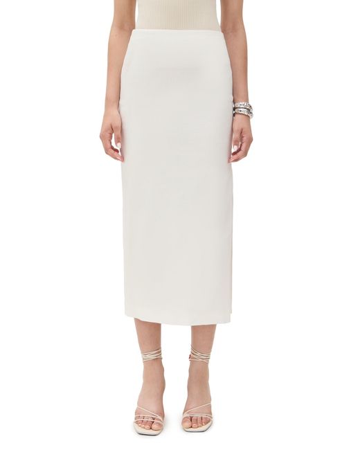 Alice + Olivia White Maeve Slip Skirt With Slit