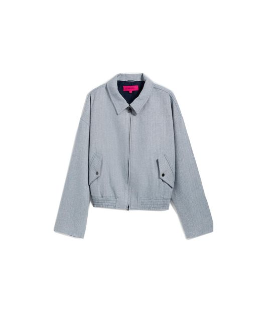 The Elder Statesman Blue Stone Zip Bomber