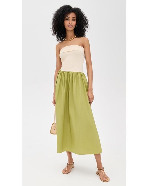 Moon River Strapless Two Tones Midi Dress in Green | Lyst Moon River Strapless Two Tones Midi Dress in Green | Lyst