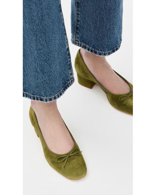 Reformation Green Terry Ballet Pumps