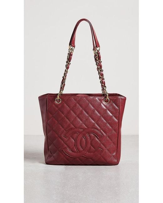 What Goes Around Comes Around Chanel Burgundy Caviar Bag in Red