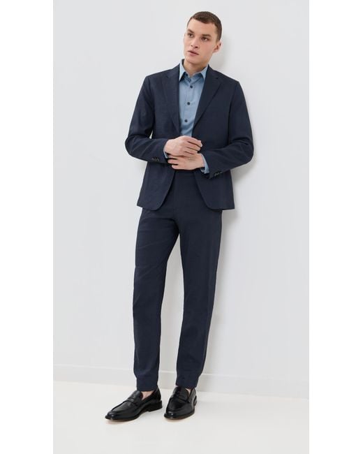 Theory CLINTON セットアップスーツ ネイビー Theory Good Crunch Linen Clinton Blazer in Blue for Men | Lyst