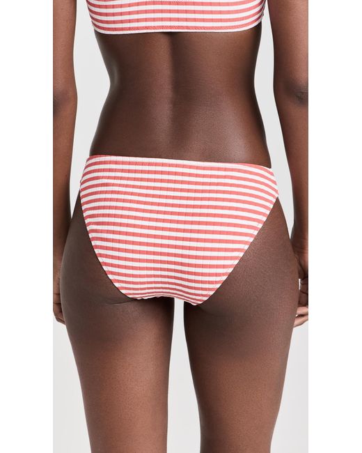Solid & Striped Red Soid & Striped The Ee Button Bikini Bottos Ava Stripe