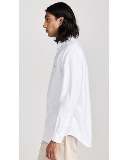 Polo Ralph Lauren White Classic Fit Iconic Oxford Shirt for men