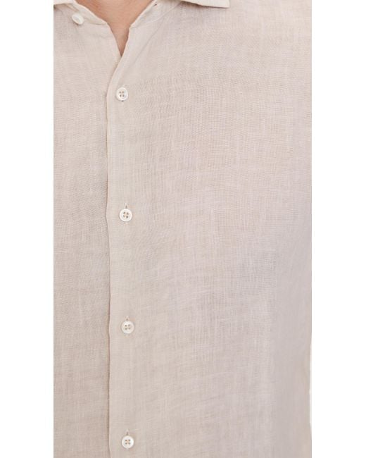 Fedeli Natural Nick Linen Button Down Shirt for men