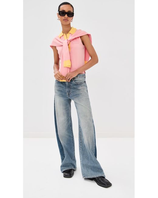 Monse Pink Knitted Tie Scarf Top And Polo